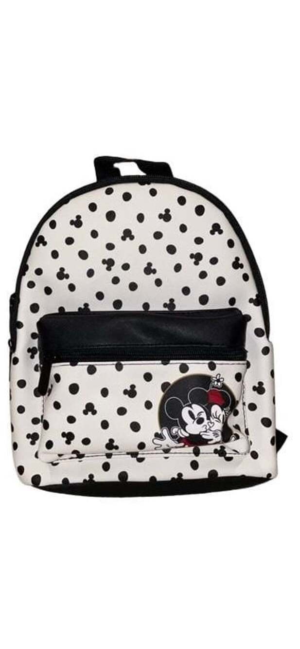 Disney Mickey & Minnie Mouse Black and White Polka Dot Mini Backpack